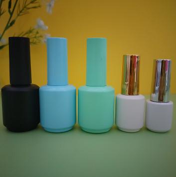 Stokta Fırça ile Oem 10ml 15ml Mini Oje Şişeleri Kozmetik Cam Uv Jel